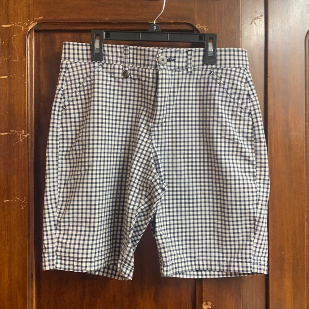 Lee blue white gingham check shorts size 8